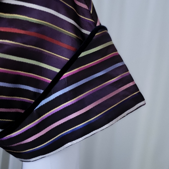 1940s Noir • Hostess Dress • Long Gown • Chevron Stripes • Vintage Delro S-M - Picture 7 of 10